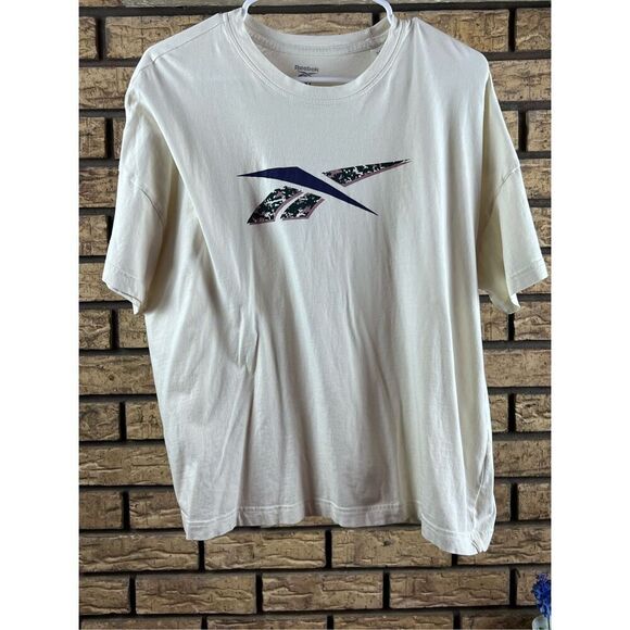 Reebok Womens XL Logo Activewear White‎ TShirt - Picture 1 of 6